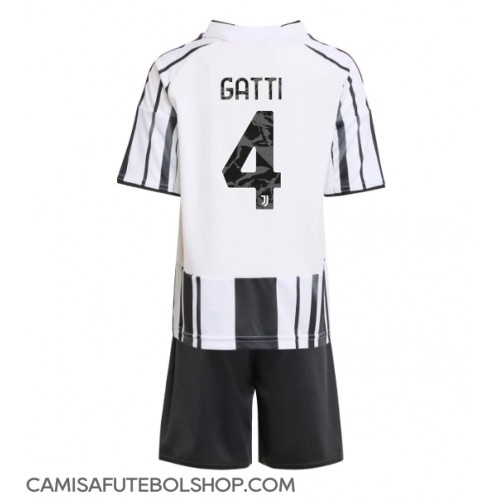 Camisa de time de futebol Juventus Federico Gatti #4 Replicas 1º Equipamento Infantil 2025-26 Manga Curta (+ Calças curtas)